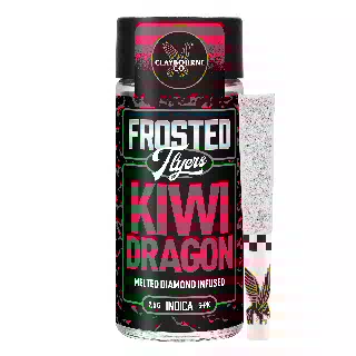 Kiwi Dragon (2.5g) - Diamond Frosted Flyers Pre-Rolls by Claybourne