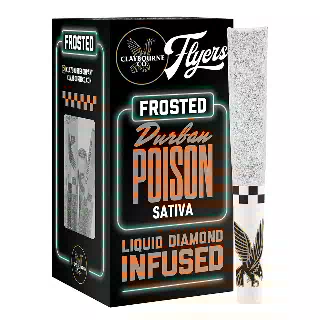 Durban Poison (2.5g) - Diamond Frosted Flyers Pre-Rolls